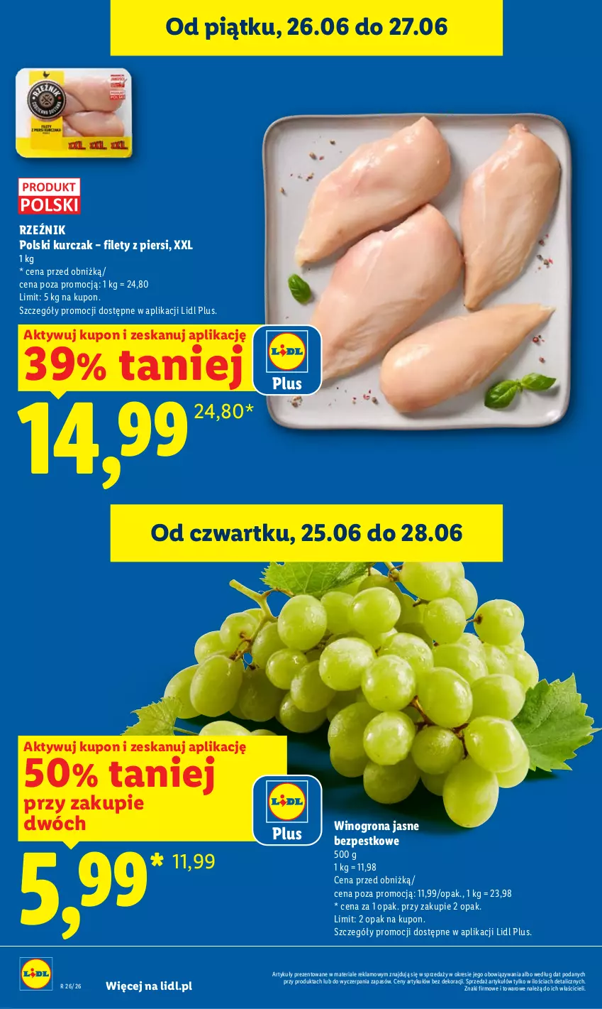 Gazetka promocyjna Lidl - Gazetka ważna od 25.06 do 28.06 - ważna 25.06 do 28.06.2026 - strona 2 - produkty: Kurczak, Wino, Winogrona