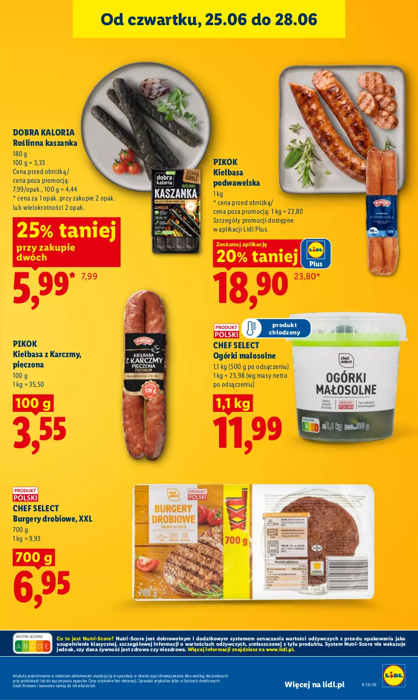 Gazetka promocyjna Lidl - Gazetka ważna od 25.06 do 28.06 - ważna 25.06 do 28.06.2026 - strona 43 - produkty: Burger, Kasza, Kaszanka, Kiełbasa, Kiełbasa podwawelska, Piec, PIKOK, Wawel