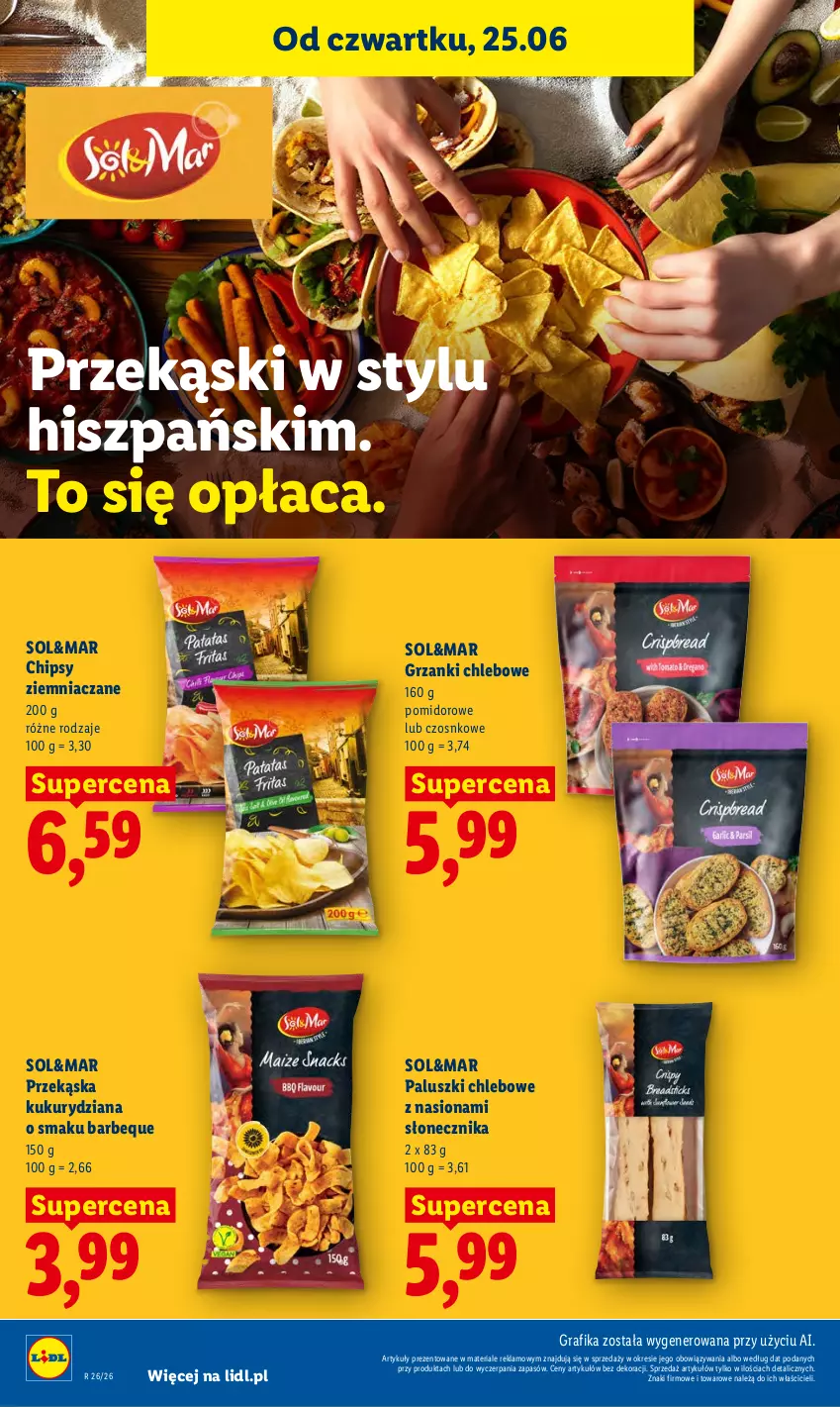 Gazetka promocyjna Lidl - Gazetka ważna od 25.06 do 28.06 - ważna 25.06 do 28.06.2026 - strona 64 - produkty: Chipsy, Chleb, Gra, Grafika