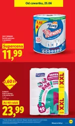 Gazetka promocyjna Lidl - Gazetka ważna od 25.06 do 28.06 - Gazetka - ważna od 28.06 do 28.06.2026 - strona 23 - produkty: Papier, Papier toaletowy, Ręcznik, Foxy, Flora