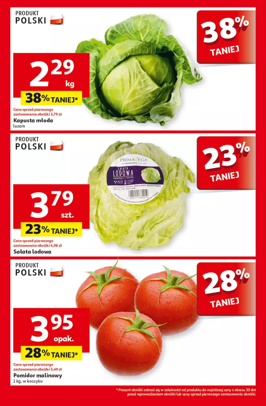 Gazetka promocyjna Auchan - Gazetka Pewność Niskich Cen Supermarket Auchan - ważna 22.08 do 28.08.2024 - strona 4 - produkty: Kosz, Pomidor malinowy, Sałat