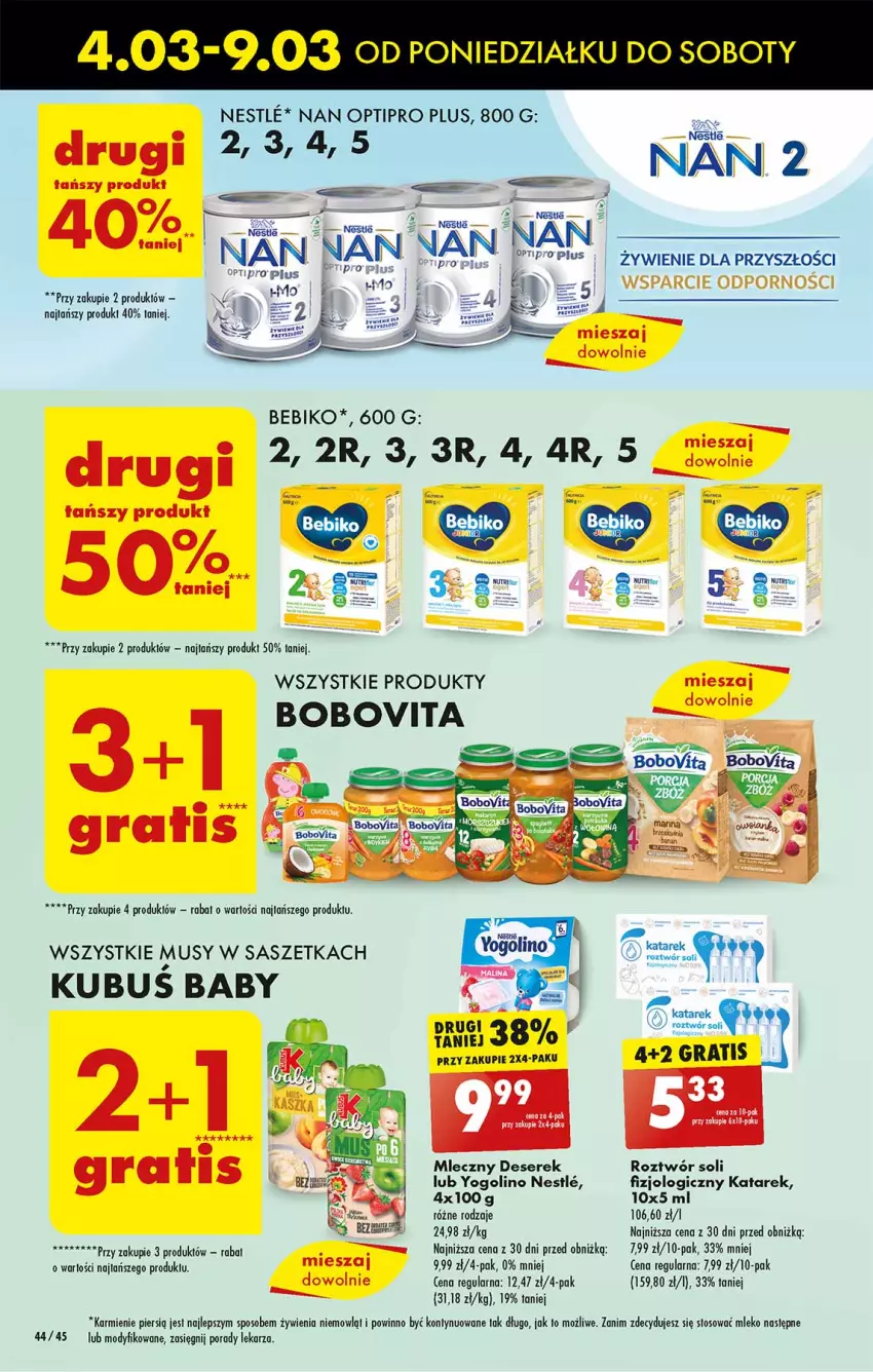 Gazetka promocyjna Biedronka - Od poniedzialku - ważna 04.03 do 09.03.2024 - strona 51 - produkty: Bebiko, BoboVita, Deser, Gra, Karmi, Kubuś, Mleko, Mus, NAN Optipro, O nas, Por, Ser, Serek, Tran