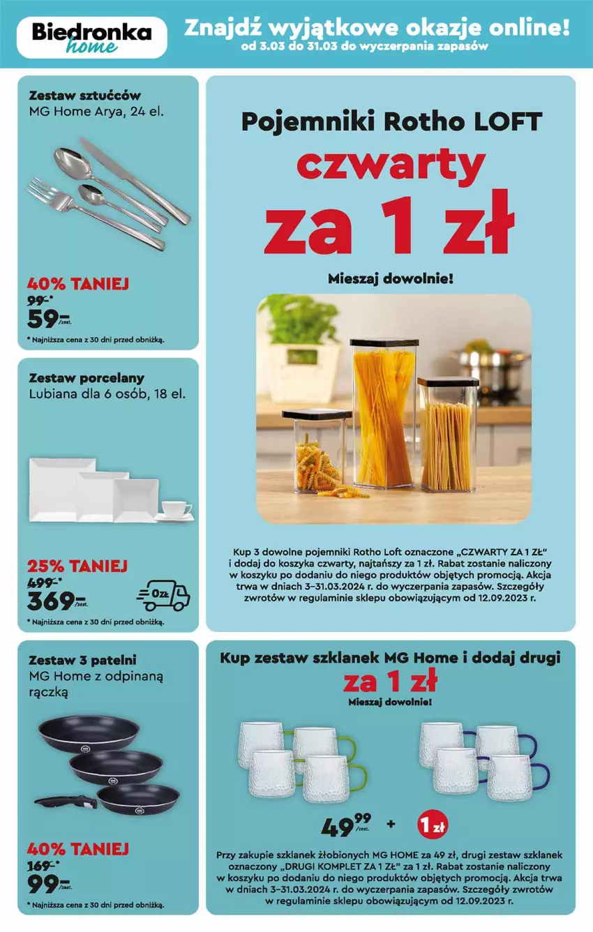 Gazetka promocyjna Biedronka - Od poniedzialku - ważna 04.03 do 09.03.2024 - strona 68 - produkty: Dron, Kosz, Pojemnik, Por, Zestaw sztućców