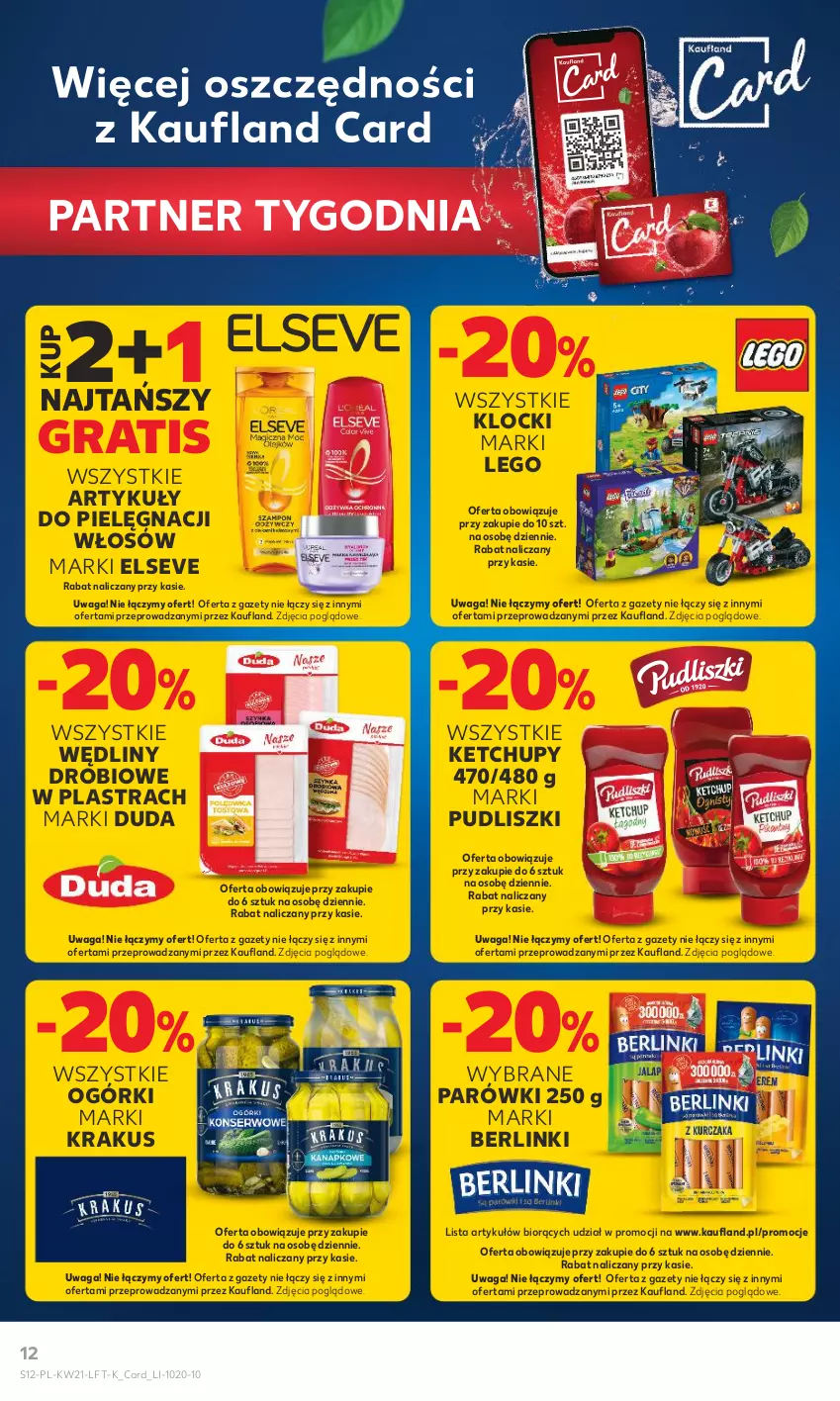 Gazetka promocyjna Kaufland - Gazetka tygodnia - ważna 25.05 do 31.05.2023 - strona 12 - produkty: Berlinki, Duda, Elseve, Gra, Ketchup, Klocki, Krakus, LEGO, Parówki, Pudliszki, Waga