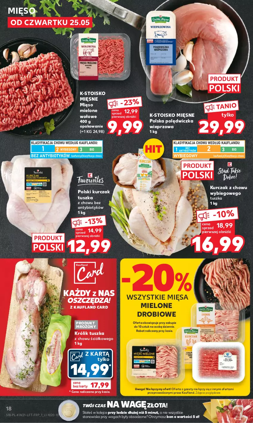 Gazetka promocyjna Kaufland - Gazetka tygodnia - ważna 25.05 do 31.05.2023 - strona 18 - produkty: Królik, Kurczak, Mięso, Mięso mielone, Olej, Polędwiczka wieprzowa, Tusz, Waga