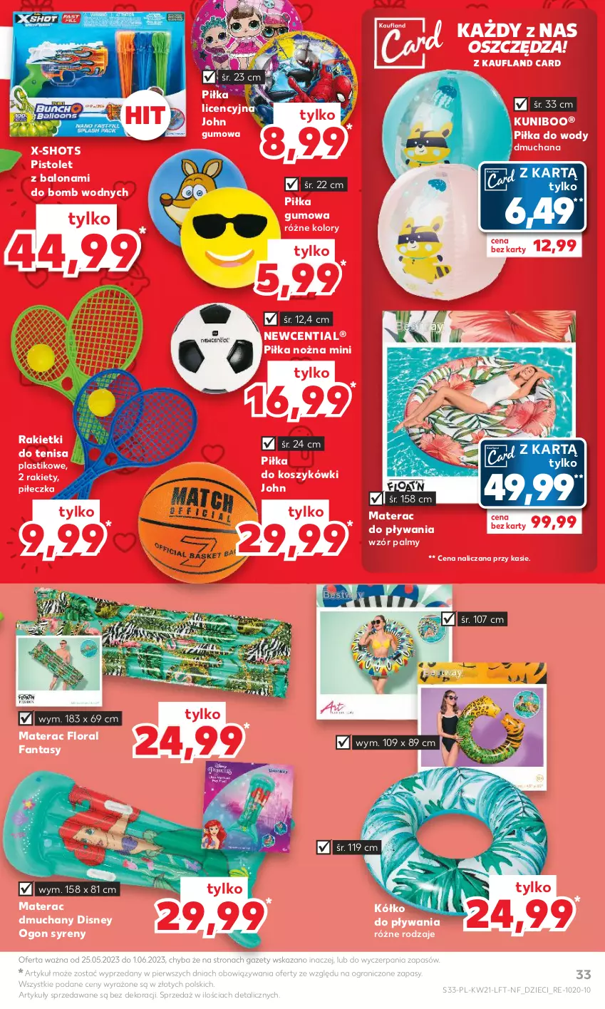 Gazetka promocyjna Kaufland - Gazetka tygodnia - ważna 25.05 do 31.05.2023 - strona 33 - produkty: Disney, Dzieci, Fa, Fanta, Flora, Gra, Kosz, Materac, Materac dmuchany, Noż, Piłka nożna, Pistolet, Tera