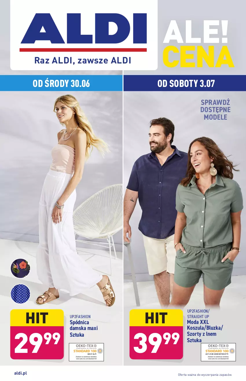 Gazetka promocyjna Aldi - ważna 30.06 do 03.07.2021 - strona 1 - produkty: Fa, Kosz, Koszula, Moda, Spódnica, Szorty