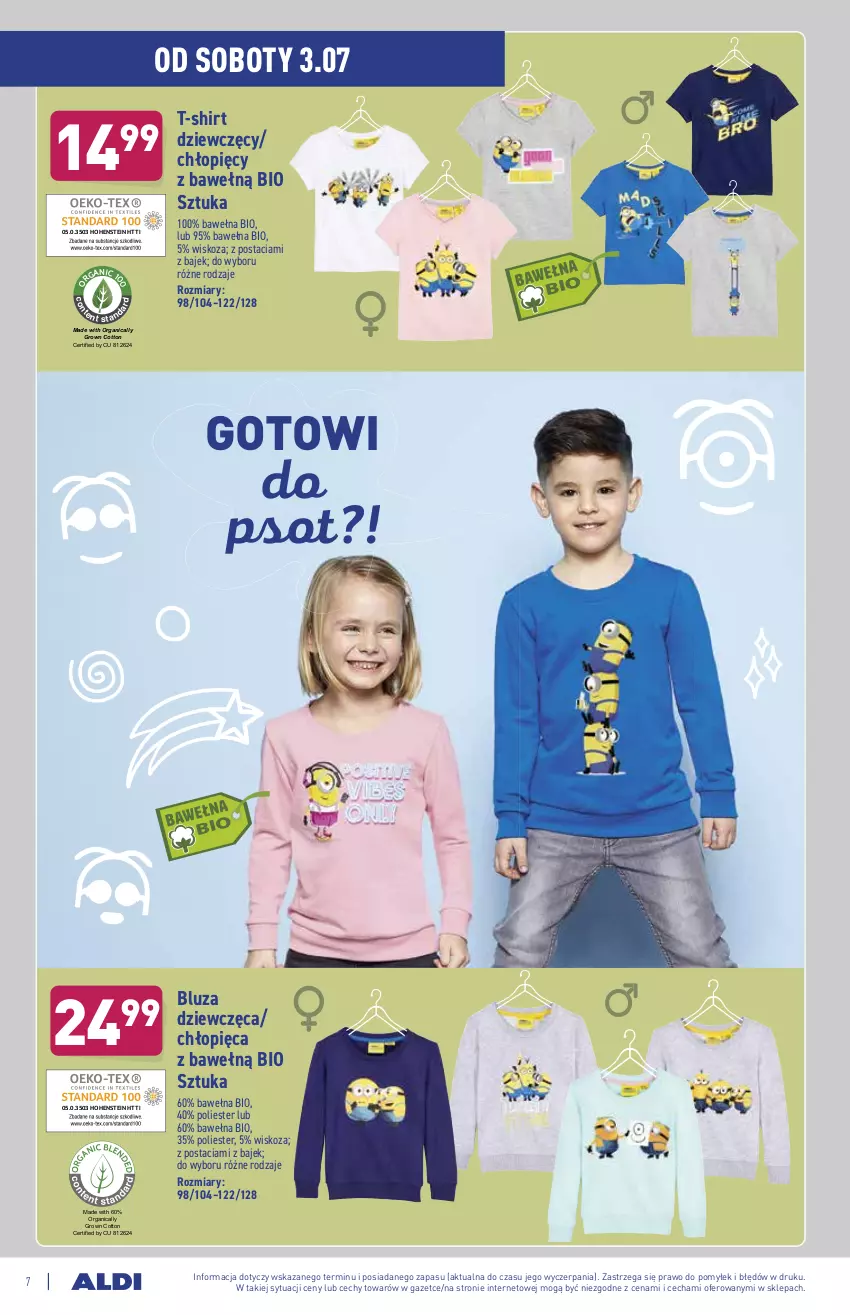 Gazetka promocyjna Aldi - ważna 30.06 do 03.07.2021 - strona 7 - produkty: Bluza, T-shirt, Wełna