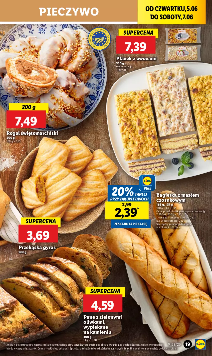 Gazetka promocyjna Lidl - GAZETKA - ważna 05.06 do 07.06.2025 - strona 23 - produkty: Bagietka, Gyros, Piec, Pieczywo, Rogal