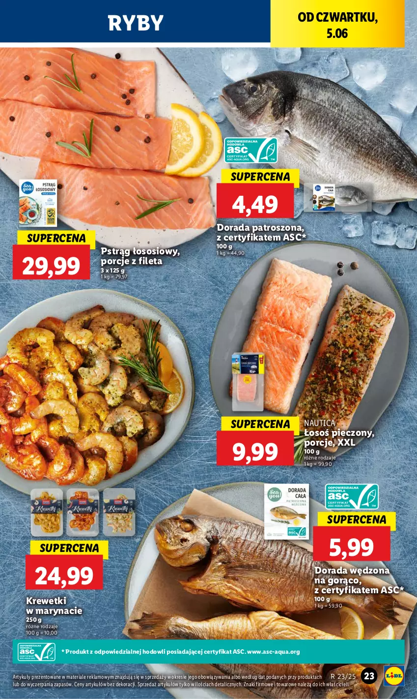 Gazetka promocyjna Lidl - GAZETKA - ważna 05.06 do 07.06.2025 - strona 27 - produkty: Krewetki, Piec, Por, Pstrąg, Pstrąg łososiowy, Sos