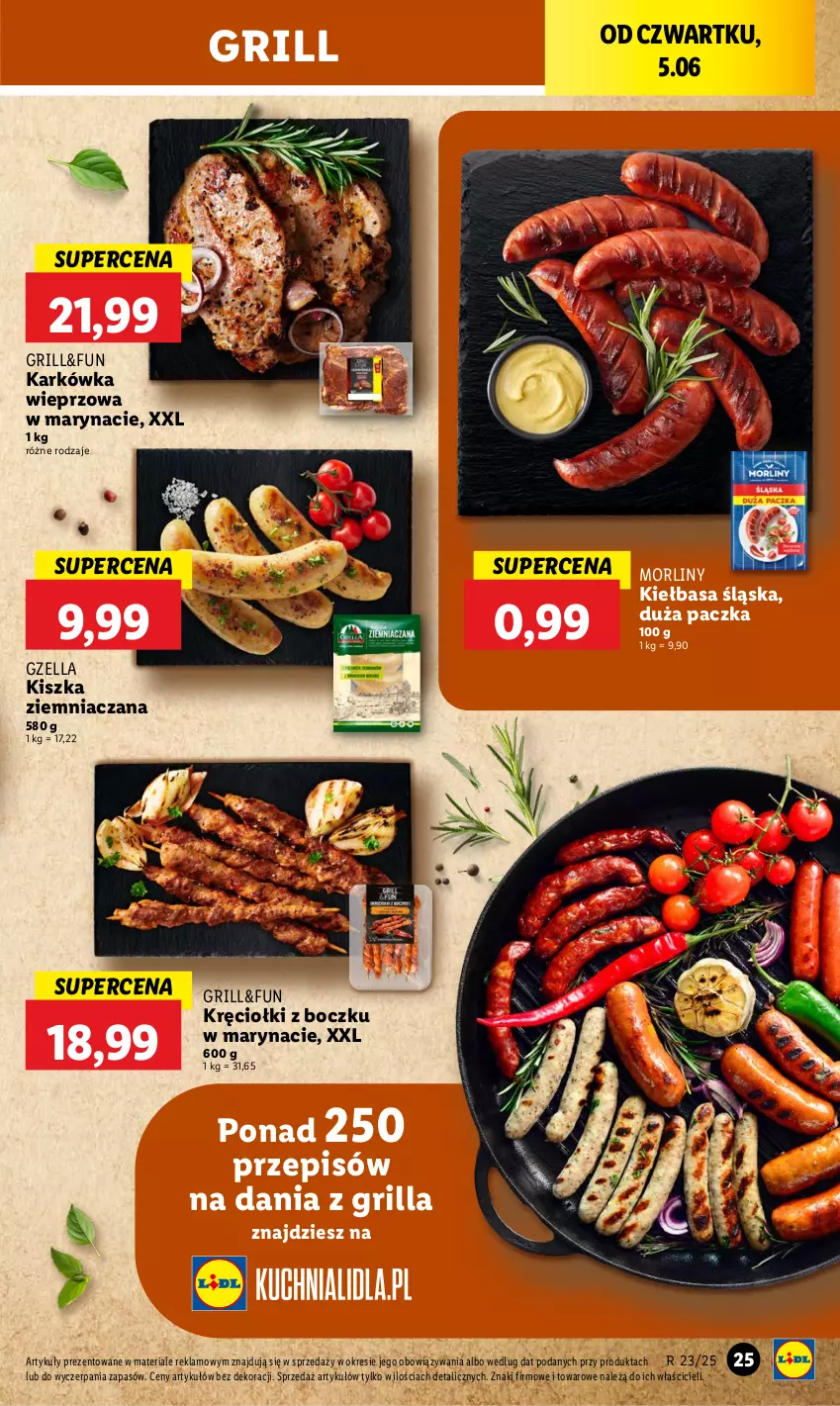 Gazetka promocyjna Lidl - GAZETKA - ważna 05.06 do 07.06.2025 - strona 29 - produkty: Grill, Karkówka wieprzowa, Kiełbasa, Kiełbasa śląska, Morliny