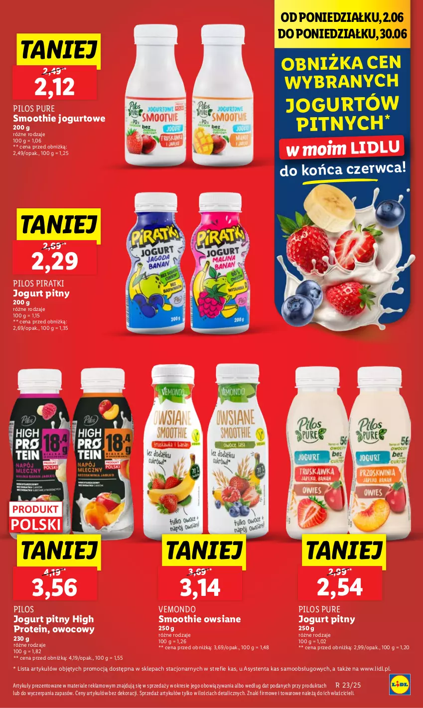 Gazetka promocyjna Lidl - GAZETKA - ważna 05.06 do 07.06.2025 - strona 31 - produkty: Jogurt, Jogurt pitny, Pilos, Pur, Smoothie