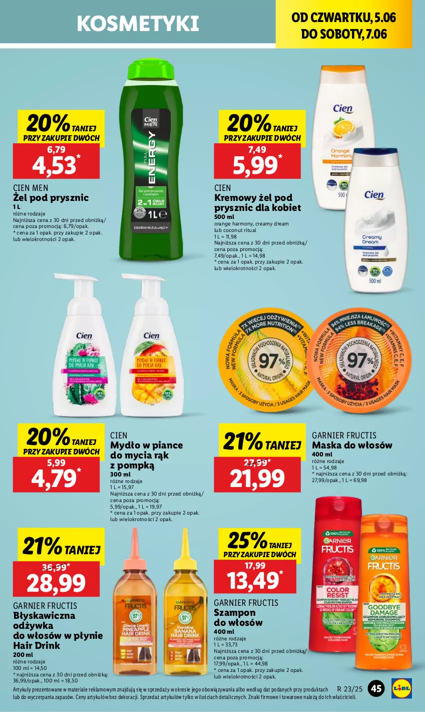 Gazetka promocyjna Lidl - GAZETKA - ważna 05.06 do 07.06.2025 - strona 55 - produkty: Fructis, Garnier, Maska, Maska do włosów, Mydło, Odżywka, Szampon