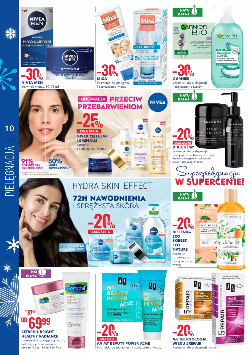 Gazetka promocyjna Super Pharm - Gazetka - ważna 26.01 do 09.02.2022 - strona 10 - produkty: Bielenda, Cetaphil, Garnier, Mixa, Nivea, Nivea Men