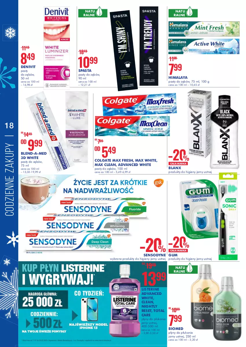 Gazetka promocyjna Super Pharm - Gazetka - ważna 26.01 do 09.02.2022 - strona 18 - produkty: Denivit, Gry, Himalaya, Listerine, Sensodyne