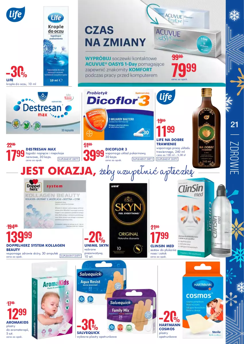 Gazetka promocyjna Super Pharm - Gazetka - ważna 26.01 do 09.02.2022 - strona 21 - produkty: Clin, Destresan, Doppelherz, Skyn, Suplement diety, Unimil, Zdrowie