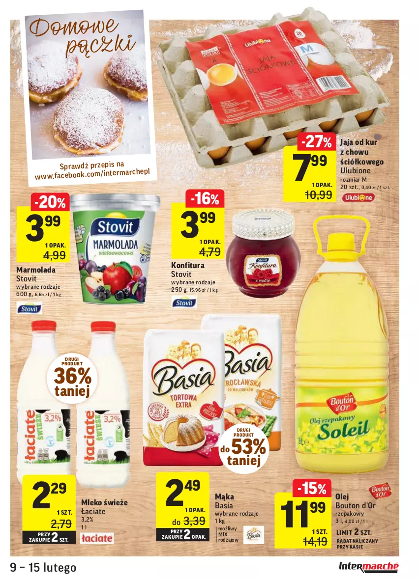 Gazetka promocyjna Intermarche - Okazje tygodnia - ważna 09.02 do 15.02.2021 - strona 21 - produkty: Basia, Fa, Jaja, Konfitura, Mąka, Marmolada, Mleko, Mola, Olej