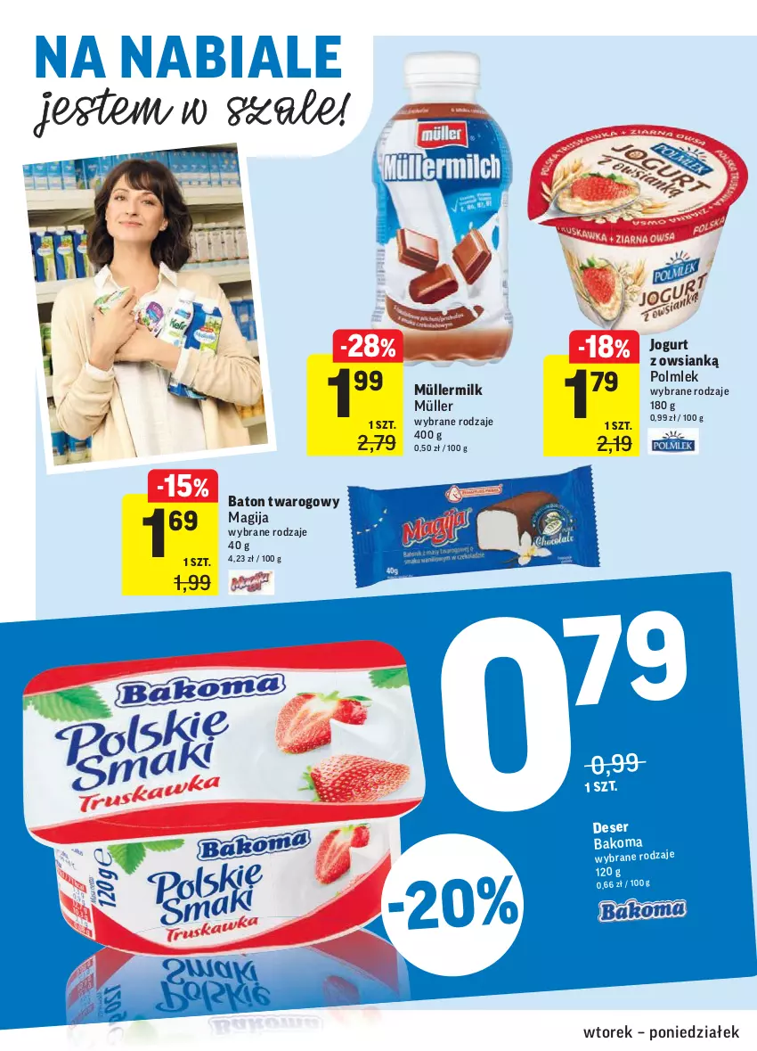 Gazetka promocyjna Intermarche - Okazje tygodnia - ważna 09.02 do 15.02.2021 - strona 22 - produkty: Bakoma, Baton, Deser, Jogurt, Magija, Müller, POLMLEK, Ser, Szal