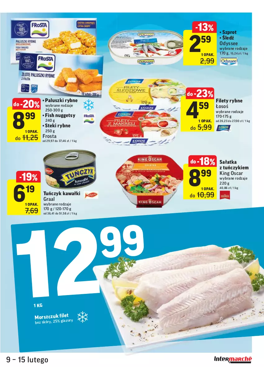 Gazetka promocyjna Intermarche - Okazje tygodnia - ważna 09.02 do 15.02.2021 - strona 25 - produkty: Frosta, Gra, Graal, Kawa, Paluszki rybne, Sałat, Sałatka, Stek, Szprot, Tuńczyk