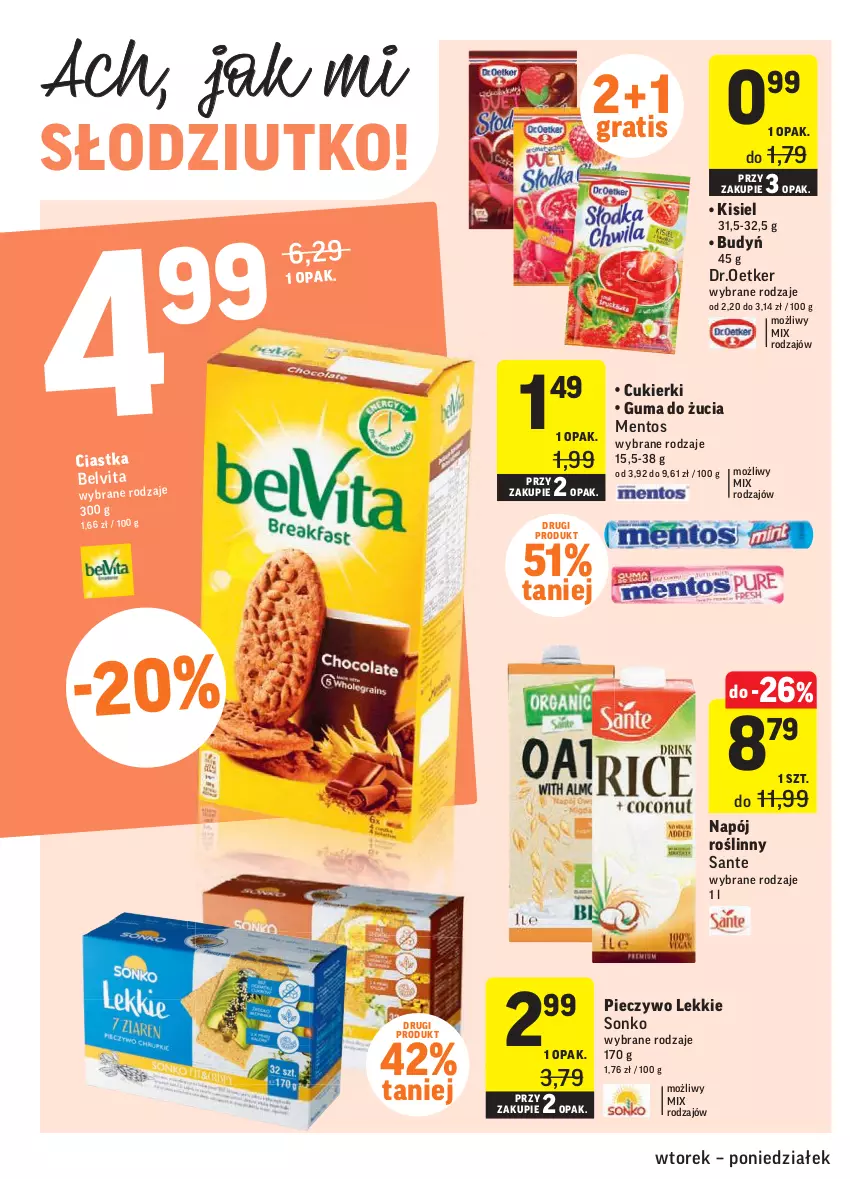 Gazetka promocyjna Intermarche - Okazje tygodnia - ważna 09.02 do 15.02.2021 - strona 30 - produkty: BelVita, Budyń, Cukier, Cukierki, Gra, Guma do żucia, Kisiel, Mentos, Napój, Napój roślinny, Piec, Pieczywo, Sante, Sonko