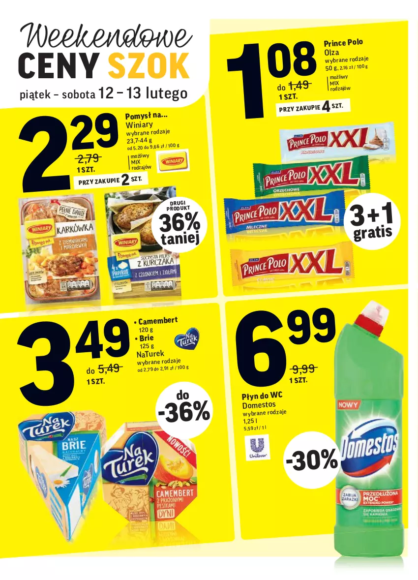 Gazetka promocyjna Intermarche - Okazje tygodnia - ważna 09.02 do 15.02.2021 - strona 39 - produkty: Brie, Camembert, NaTurek, Płyn do wc, Prince Polo, Winiary