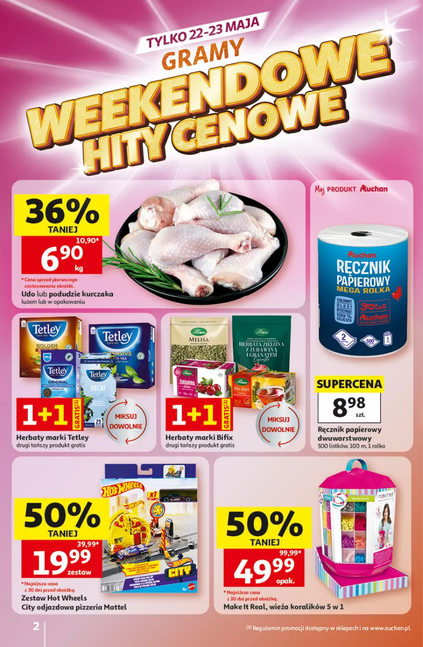 Gazetka promocyjna Auchan - Gazetka 30 Lat Hipermarket Auchan - ważna 21.05 do 27.05.2026 - strona 2 - produkty: Gra, Herbata, Hot Wheels, Kurczak, Mattel, Papier, Ręcznik, Tetley