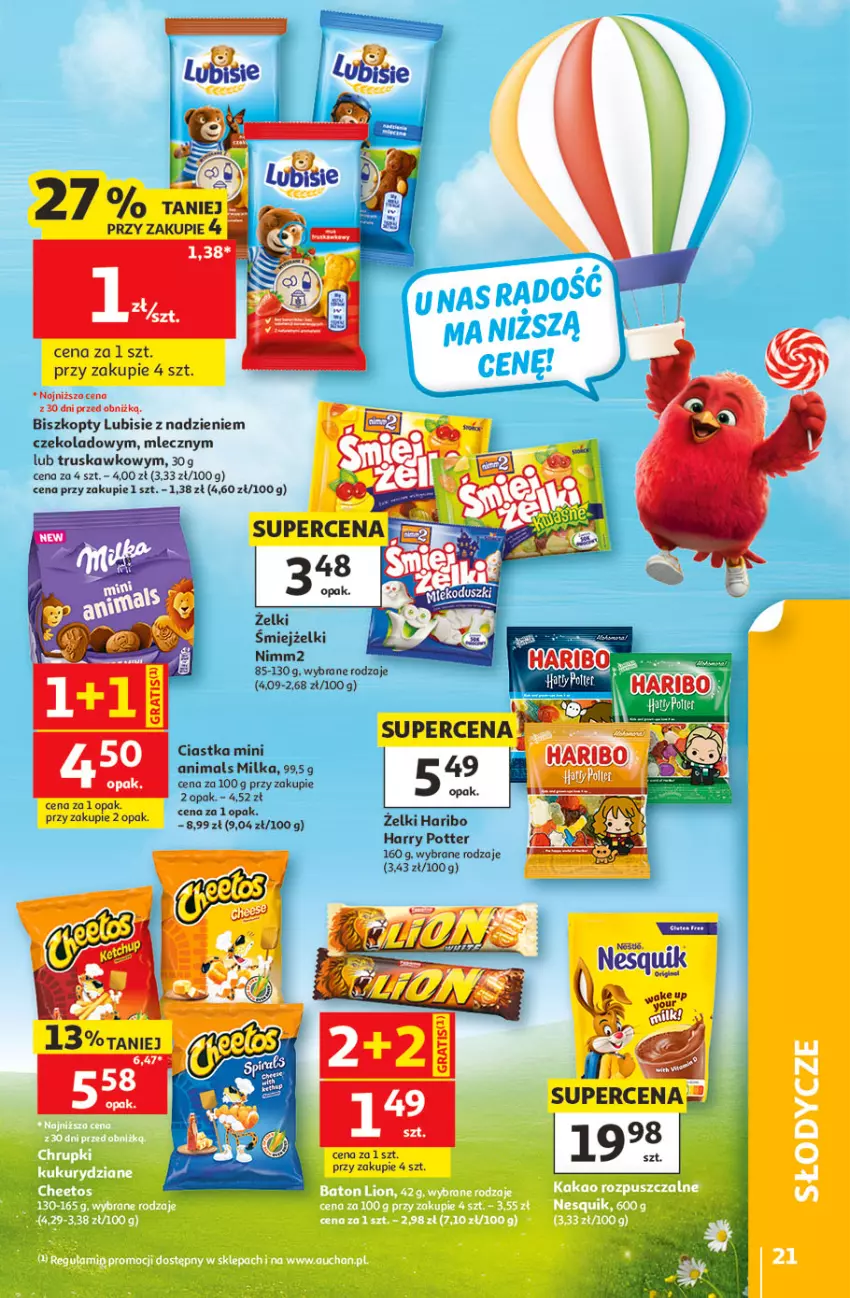 Gazetka promocyjna Auchan - Gazetka 30 Lat Hipermarket Auchan - ważna 21.05 do 27.05.2026 - strona 21 - produkty: Biszkopty, Ciastka, Haribo, Harry Potter, Lubisie, Milka, NBA, Nimm2