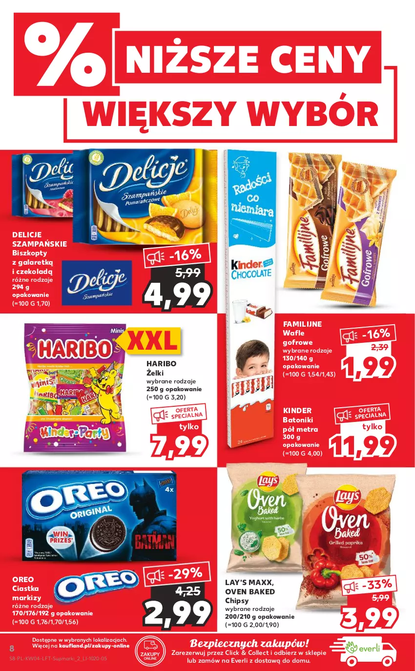 Gazetka promocyjna Kaufland - OFERTA TYGODNIA - ważna 27.01 do 02.02.2022 - strona 8 - produkty: Baton, Biszkopty, Chipsy, Ciastka, Delicje, Fa, Gala, Haribo, Kinder, Oreo, Piec, Tonik, Wafle