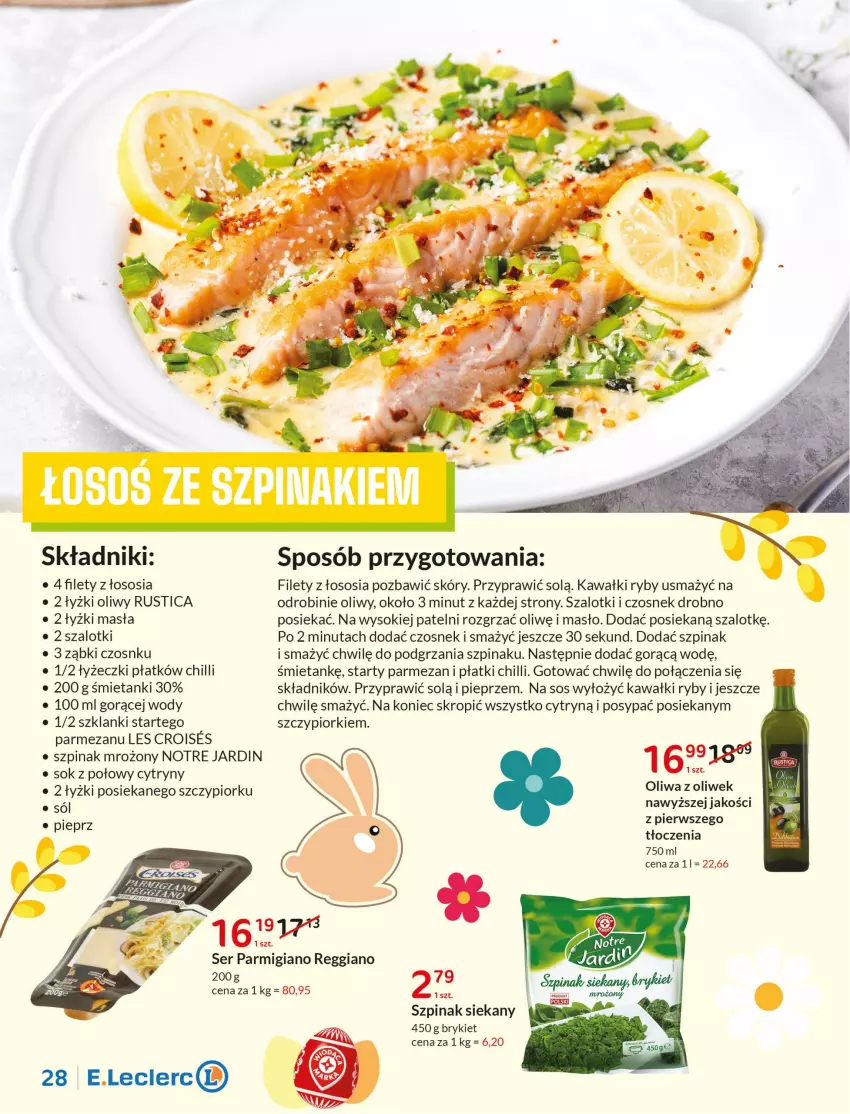 Gazetka promocyjna E Leclerc - ważna 05.04 do 16.04.2022 - strona 28 - produkty: Cytryny, Czosnek, Kawa, Lanki, Masło, Oliwa z oliwek, Parmezan, Pieprz, Rust, Ser, Sok, Sól, Sos, Szal, Szpinak