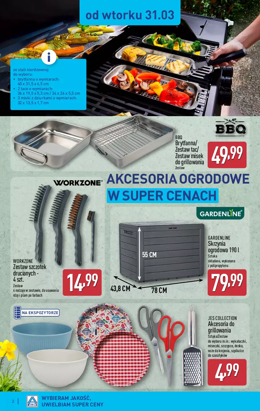 Gazetka promocyjna Aldi - Artykuły przemysłowe i tekstylia - ważna 31.03 do 02.04.2026 - strona 2 - produkty: Fa, Grill, Noż, Szczypce