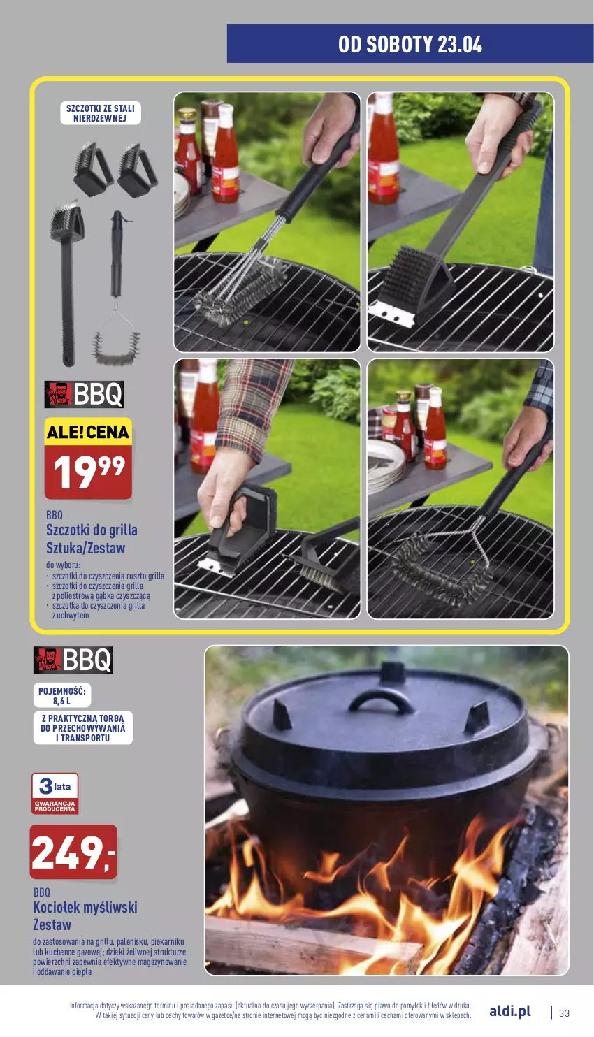 Gazetka promocyjna Aldi - Pełny katalog - ważna 19.04 do 24.04.2022 - strona 33 - produkty: Grill, Koc, Piekarnik, Por, Sport, Szczotka, Tran