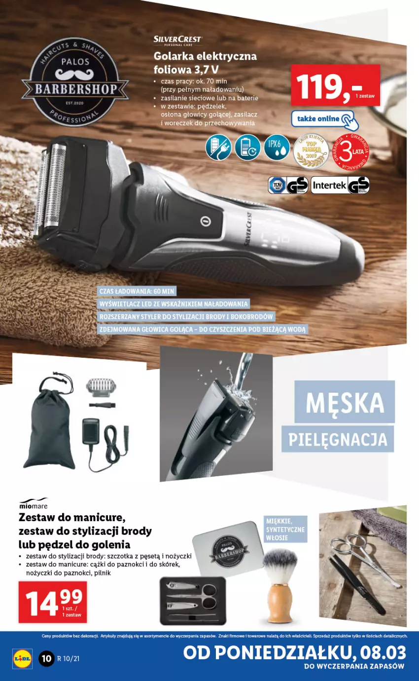 Gazetka promocyjna Lidl - GAZETKA - ważna 08.03 do 13.03.2021 - strona 10 - produkty: Cążki, Golarka, Noż, Nożyczki, Pędzel do golenia, Pilnik, Silvercrest, Szczotka