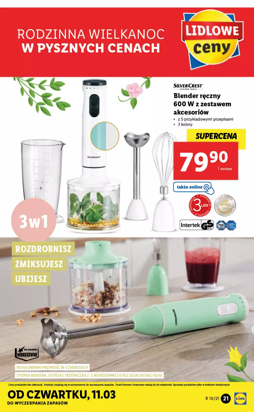 Gazetka promocyjna Lidl - GAZETKA - ważna 08.03 do 13.03.2021 - strona 21 - produkty: Blender, Blender ręczny, Silvercrest