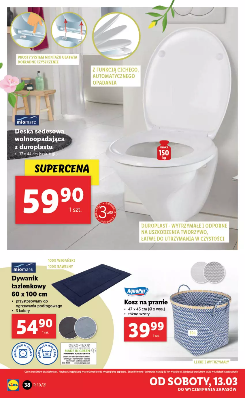 Gazetka promocyjna Lidl - GAZETKA - ważna 08.03 do 13.03.2021 - strona 38 - produkty: Dywan, Dywanik, Fa, Kosz, Por, Ser