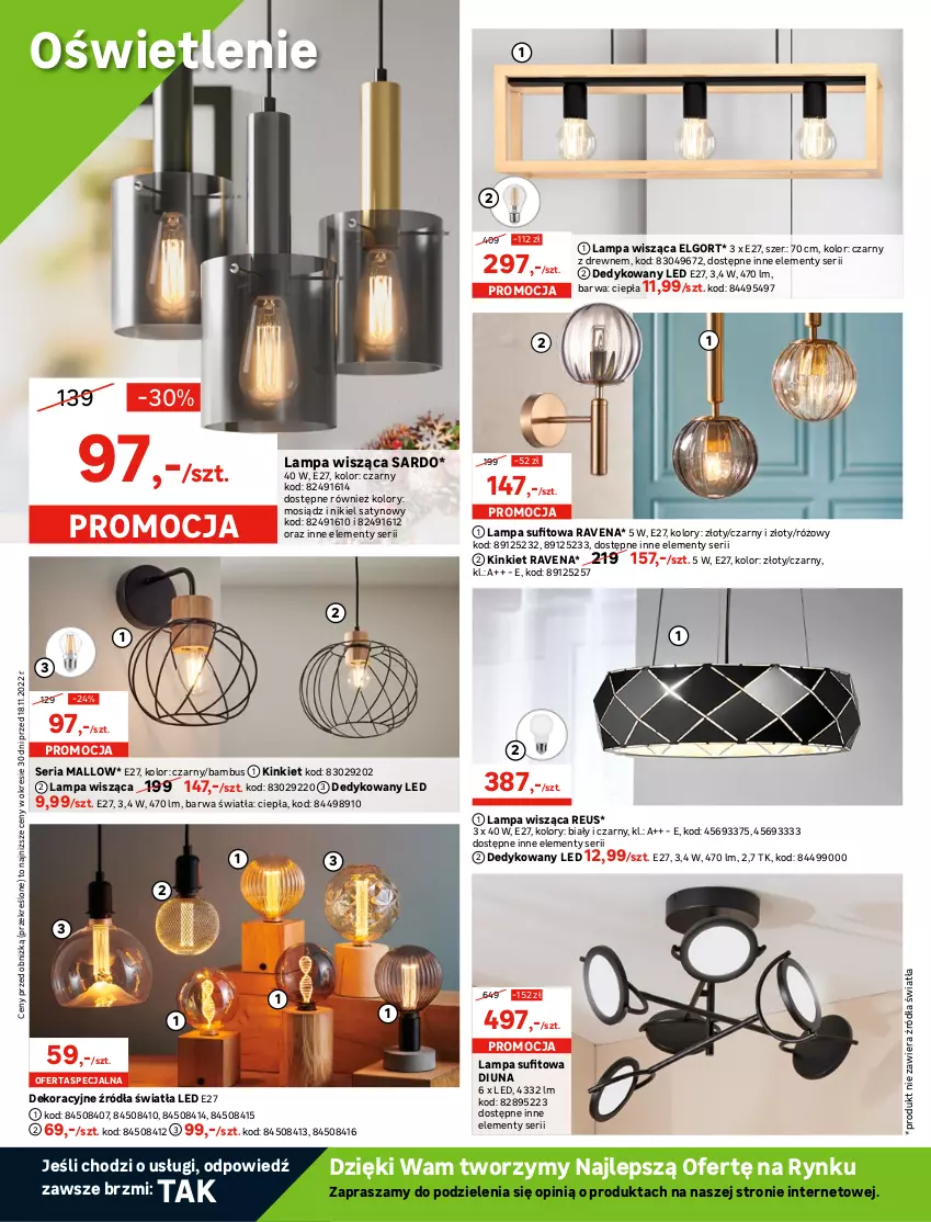 Gazetka promocyjna Leroy Merlin - Gazetka Leroy Merlin - ważna 18.11 do 24.12.2022 - strona 12 - produkty: Gala, Gra, Lampa, Lampa stołowa, Lampa sufitowa, Lampa wisząca, Laur, LG, Listwa, Plafon, Plafon LED, Reflektor, Ser