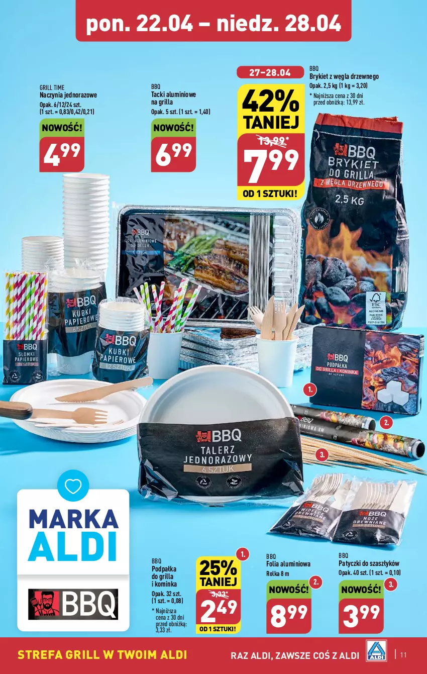 Gazetka promocyjna Aldi - Pełna oferta - ważna 22.04 do 28.04.2024 - strona 11 - produkty: Fa, Folia aluminiowa, Grill, Inka