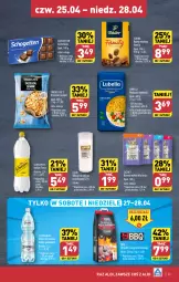 Gazetka promocyjna Aldi - Pełna oferta - Gazetka - ważna od 28.04 do 28.04.2024 - strona 33 - produkty: Tchibo, Lubella, Makaron, Orzeszki, Schogetten, Bell, Kawa mielona, Kawa, Schweppes, Czekolada, Znicz, Woda mineralna, Bella, Woda, Orzeszki ziemne, Cisowianka, Fa