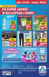 Gazetka promocyjna Aldi - Pełna oferta - Gazetka - ważna od 28.04 do 28.04.2024 - strona 44 - produkty: Ser, Por, Gra, Hofburger, Mokasyny, O nas, Tera, Ręcznik, Burger, Spodnie, Woda mineralna, Biuro, Gouda, Woda, Cisowianka, Fa