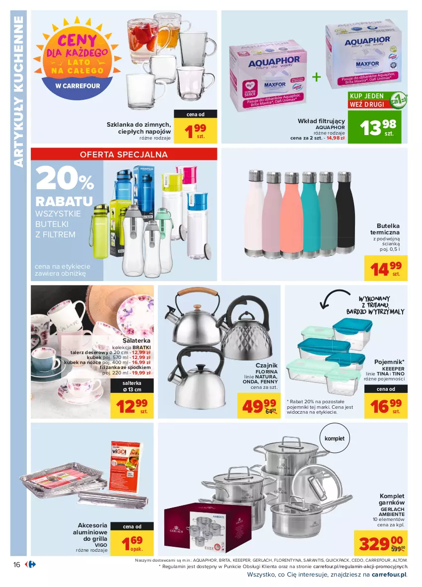 Gazetka promocyjna Carrefour - Gazetka Carrefour - ważna 28.07 do 07.08.2021 - strona 22 - produkty: Aquaphor, Brit, Brita, Czajnik, Deser, Filiżanka, Grill, Kubek, Pojemnik, Salaterka, Ser, Szklanka, Talerz, Talerz deserowy