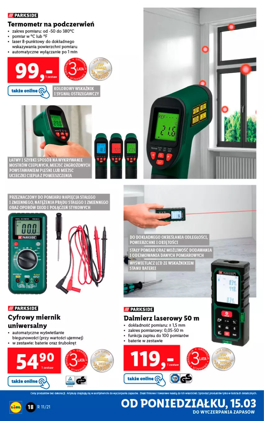 Gazetka promocyjna Lidl - GAZETKA - ważna 15.03 do 20.03.2021 - strona 18 - produkty: Parkside, Por, Ser, Termometr
