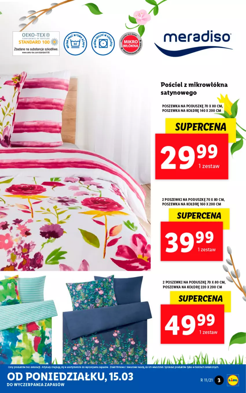 Gazetka promocyjna Lidl - GAZETKA - ważna 15.03 do 20.03.2021 - strona 3 - produkty: Pościel, Poszewka