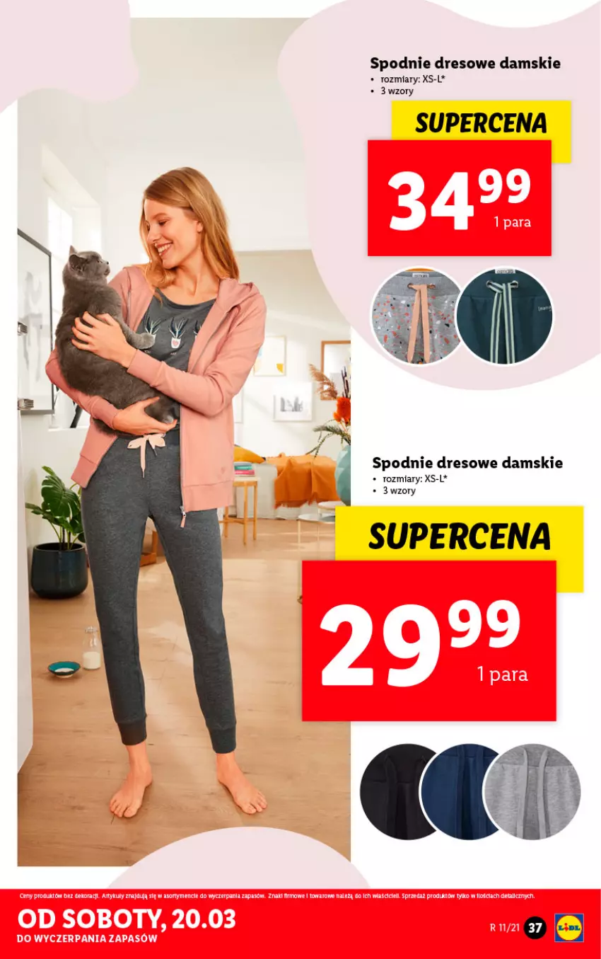 Gazetka promocyjna Lidl - GAZETKA - ważna 15.03 do 20.03.2021 - strona 37 - produkty: Dres, Spodnie, Spodnie dresowe