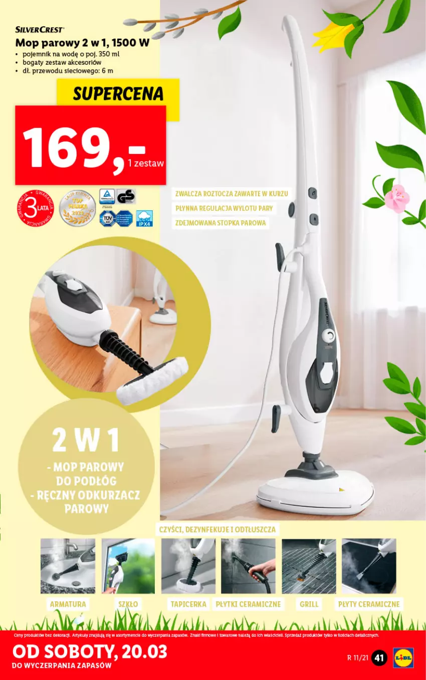 Gazetka promocyjna Lidl - GAZETKA - ważna 15.03 do 20.03.2021 - strona 41 - produkty: Grill, Mop, Mop parowy, Orka, Pojemnik, Silvercrest, Tapicerka, Top