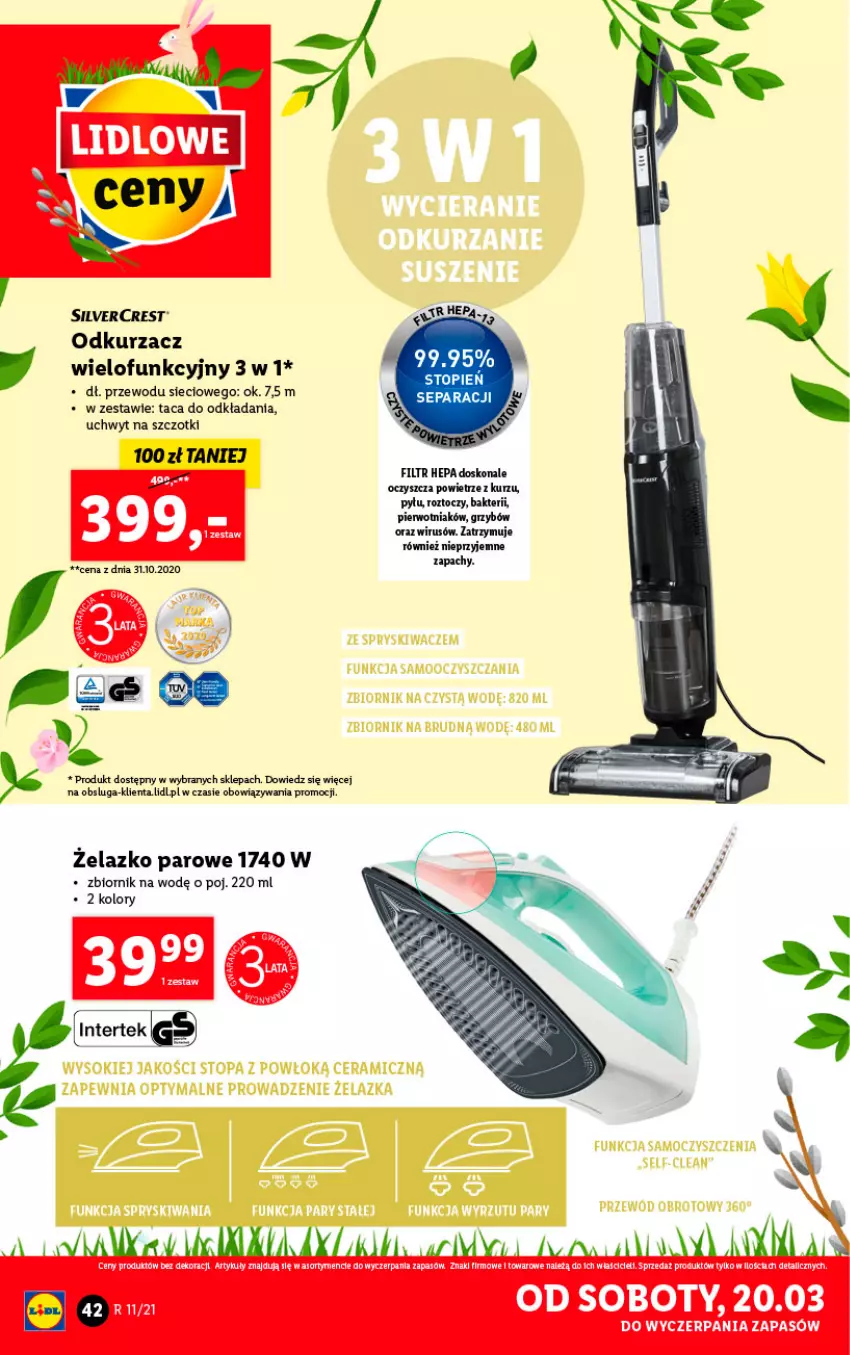 Gazetka promocyjna Lidl - GAZETKA - ważna 15.03 do 20.03.2021 - strona 42 - produkty: Odkurzacz, Silvercrest, Taca, Top