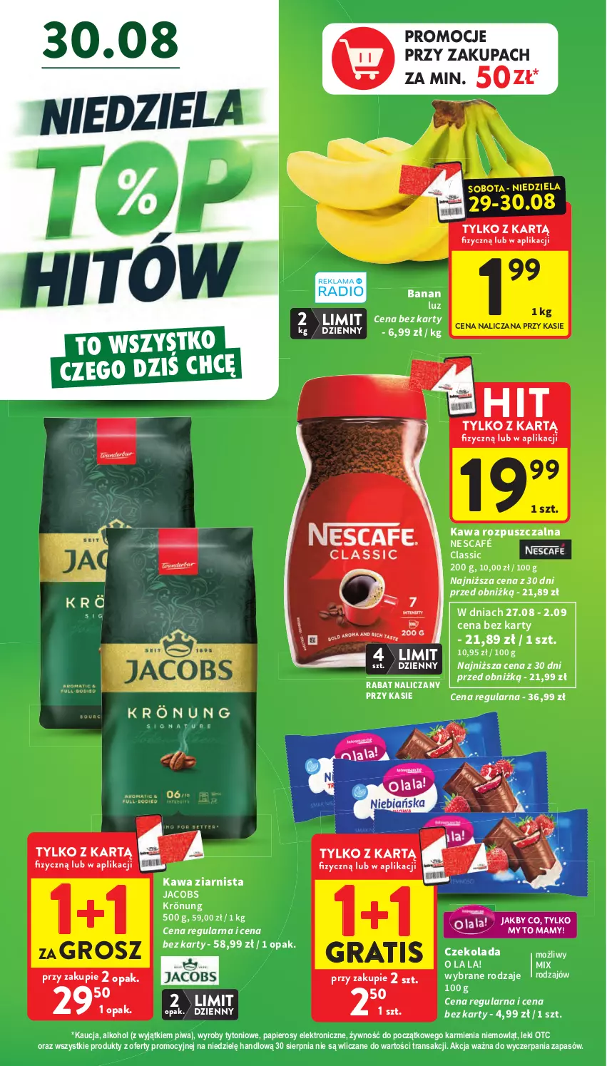 Gazetka promocyjna Intermarche - Gazetka Intermarche - ważna 27.08 do 02.09.2026 - strona 2 - produkty: Czekolada, Gra, Jacobs, Jacobs Krönung, Karmi, Kawa, Kawa rozpuszczalna, Kawa ziarnista, Nescafé, Papier, Piwa, Tran