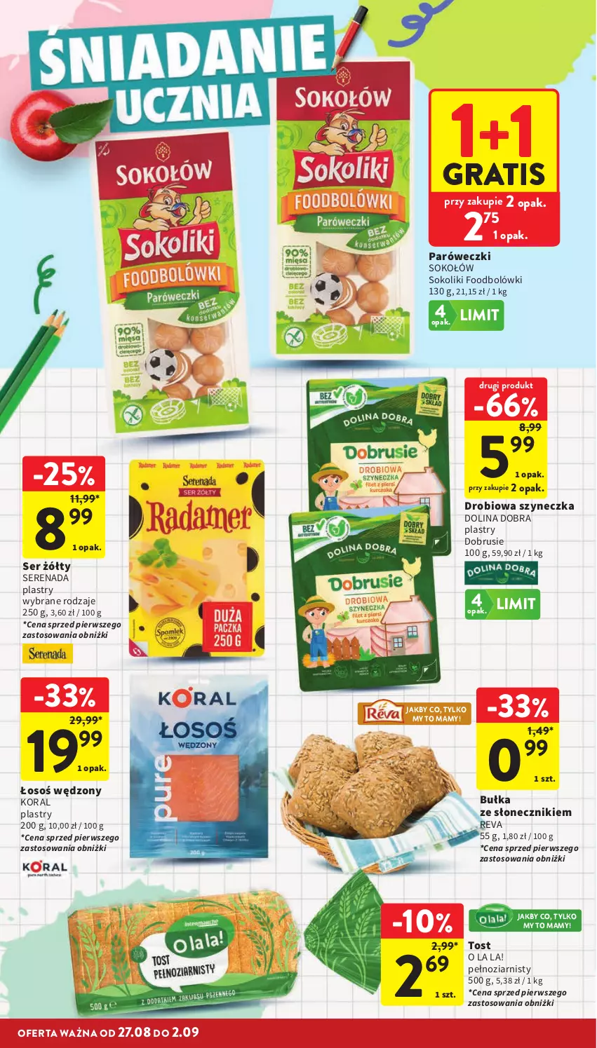 Gazetka promocyjna Intermarche - Gazetka Intermarche - ważna 27.08 do 02.09.2026 - strona 20 - produkty: Bułka, Gra, Obrus, Ser, Sok, Sokołów