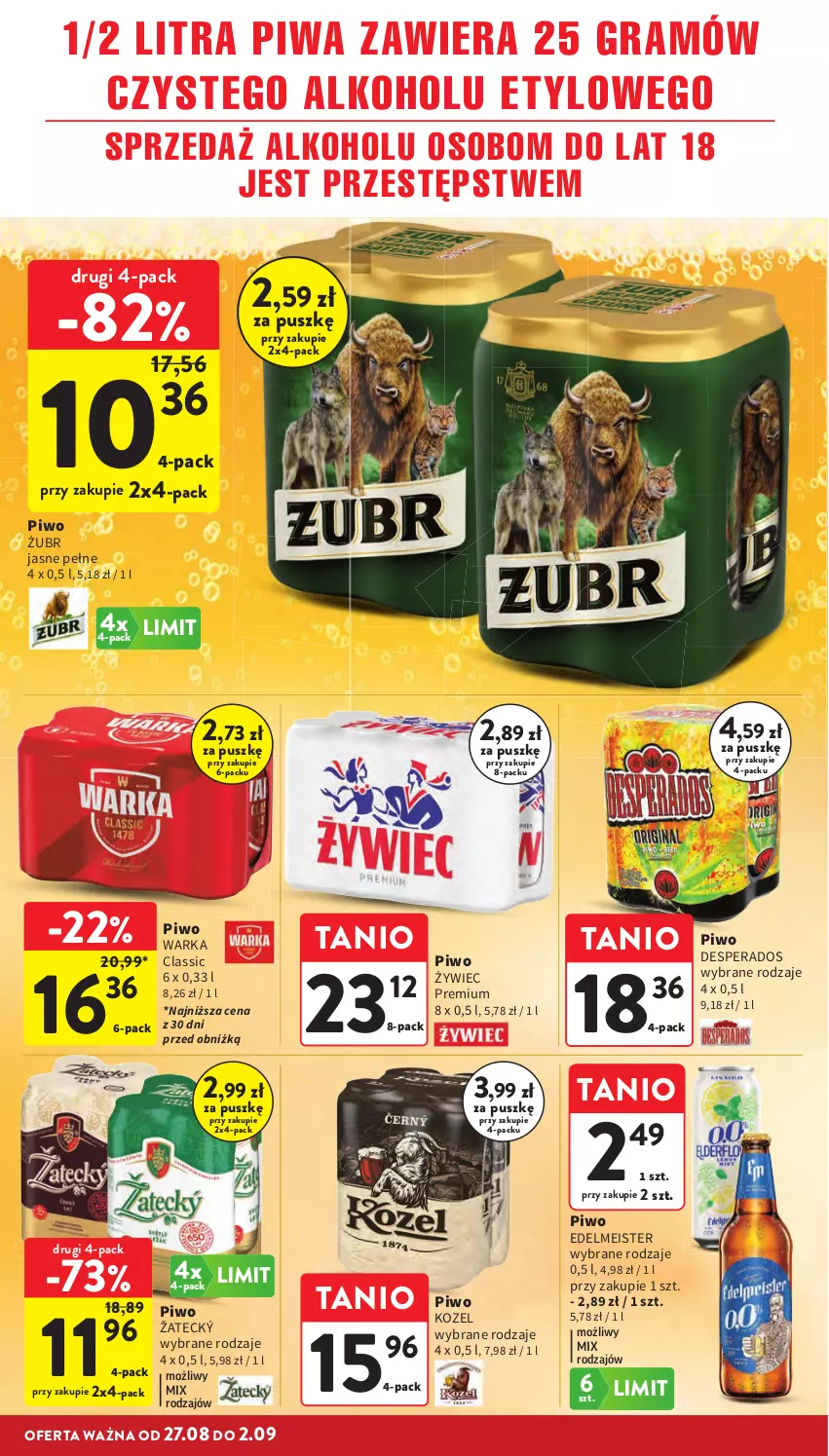 Gazetka promocyjna Intermarche - Gazetka Intermarche - ważna 27.08 do 02.09.2026 - strona 34 - produkty: Desperados, Gra, Kozel, Piwa, Piwo, Warka