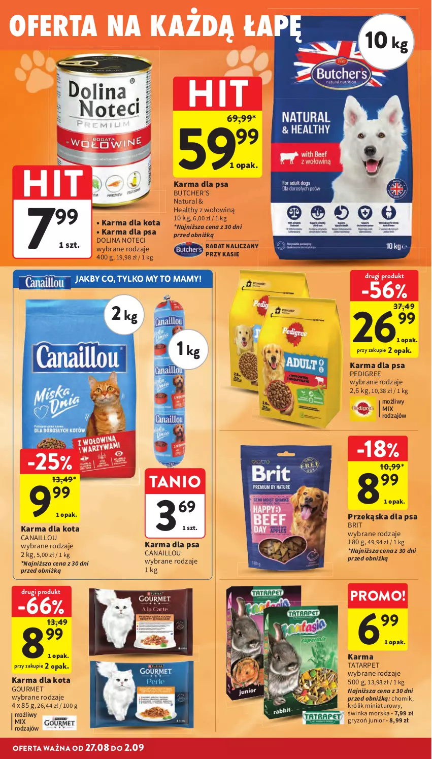 Gazetka promocyjna Intermarche - Gazetka Intermarche - ważna 27.08 do 02.09.2026 - strona 36 - produkty: Brit, Butcher's, Canaillou, Gry, Inka, Królik, Pedigree