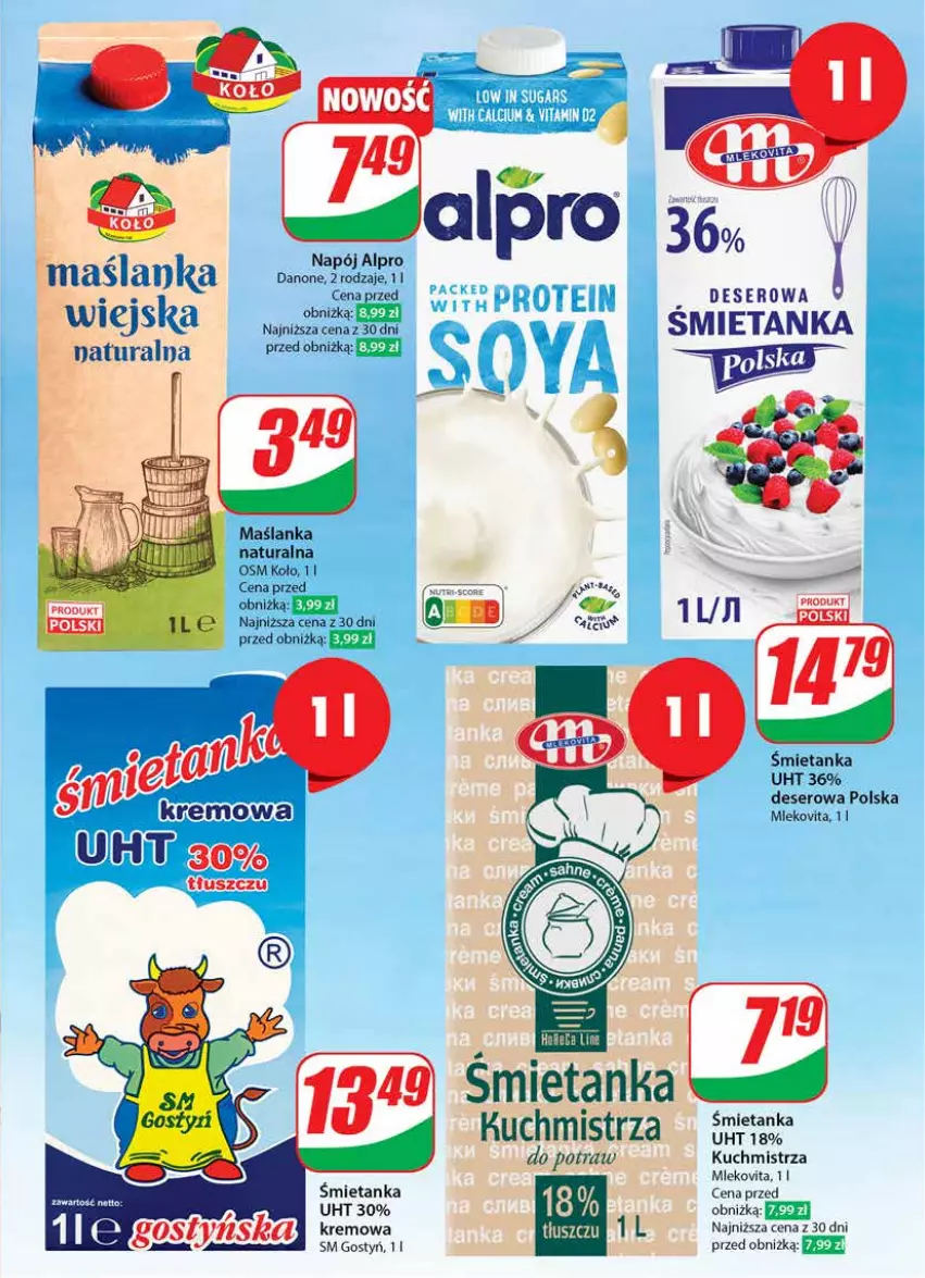 Gazetka promocyjna Dino - Gazetka 14 / 2024 - ważna 03.04 do 09.04.2024 - strona 33 - produkty: Alpro, Danone, Deser, Maślanka, Mleko, Mlekovita, Napój, Por, Ser