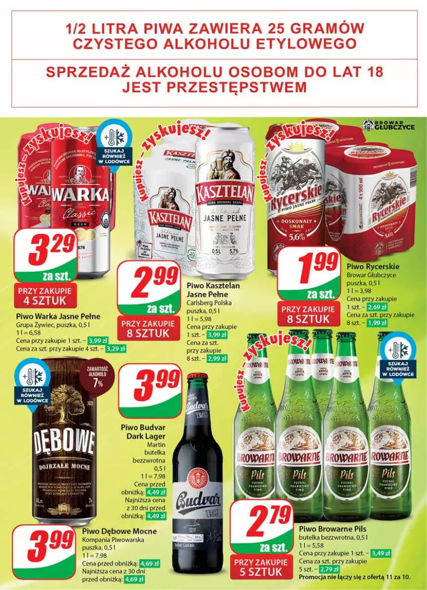 Gazetka promocyjna Dino - Gazetka 14 / 2024 - ważna 03.04 do 09.04.2024 - strona 45 - produkty: Carlsberg, Kasztelan, Piwo, Warka